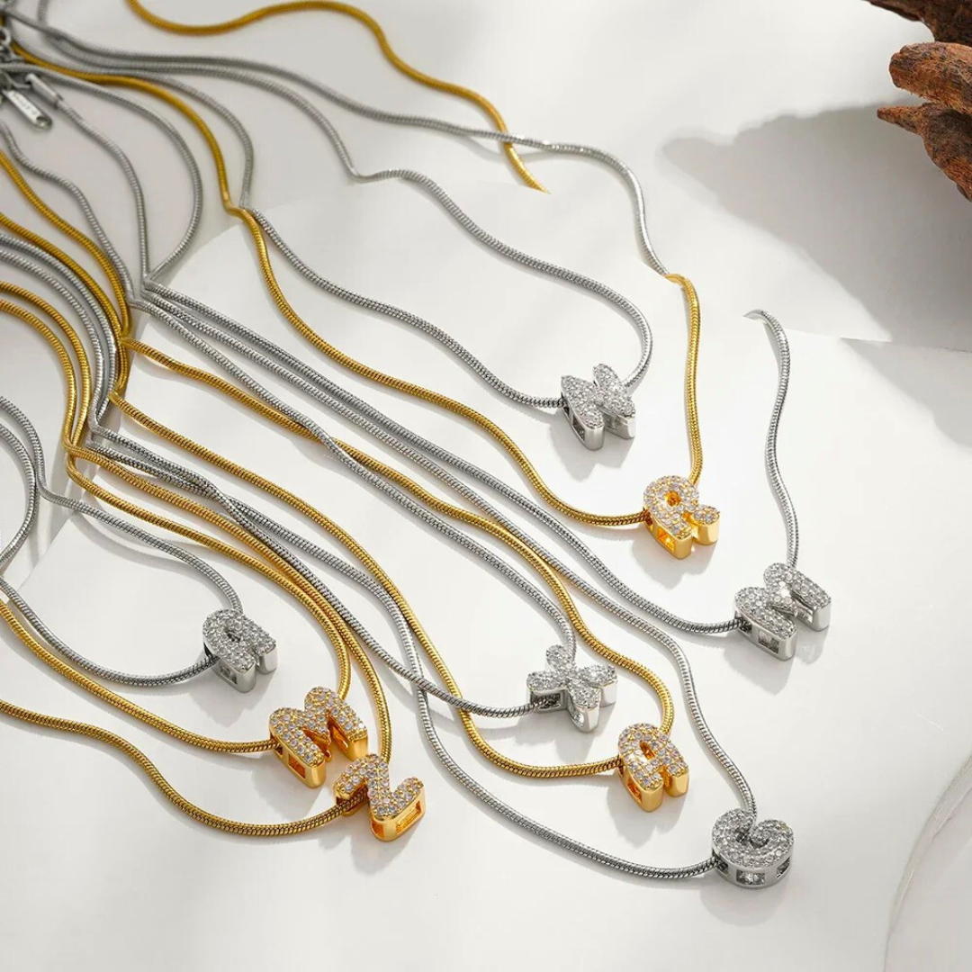 Modern Necklace with Initial