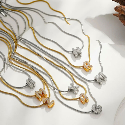 Modern Necklace with Initial