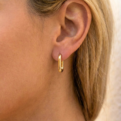 Gold Plated Rectangular Earrings