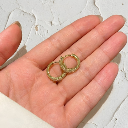 Hoop Earrings with 5 Zircons