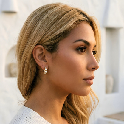 Tennis Hoop Earrings