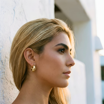 Gold Huggies with Stars