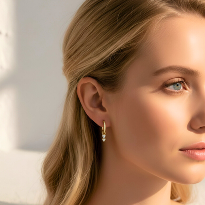 Huggie with Pavé Drop Pendant