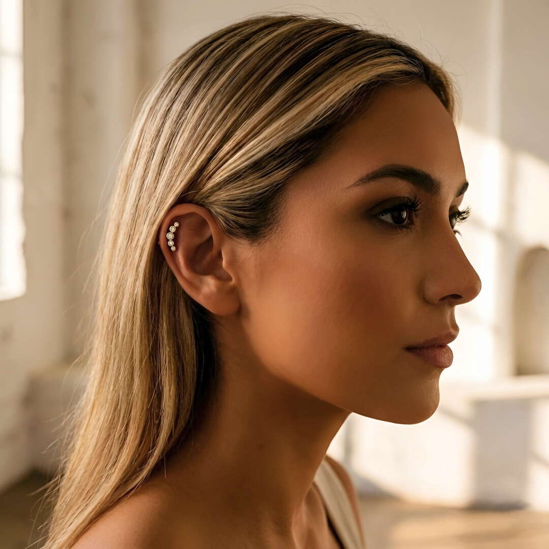 Golden Arc Labret Piercing