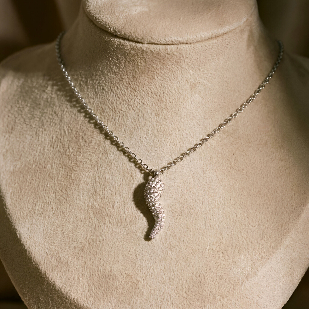 Pavé Horn Necklace