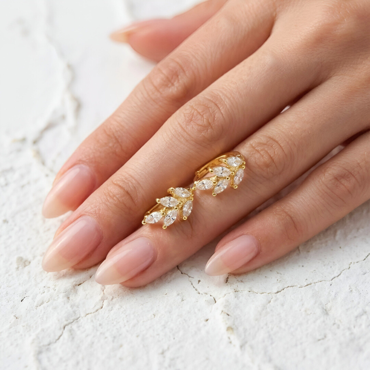 Marquise Leaf Cut Earrings