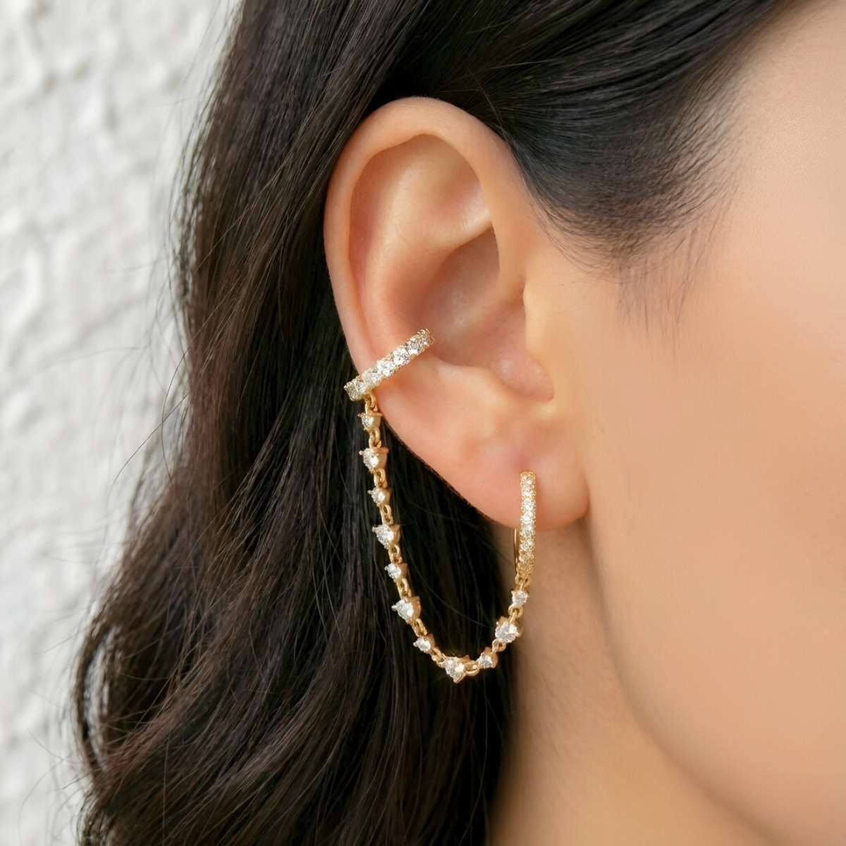 Zircon Chain Ear Cuff