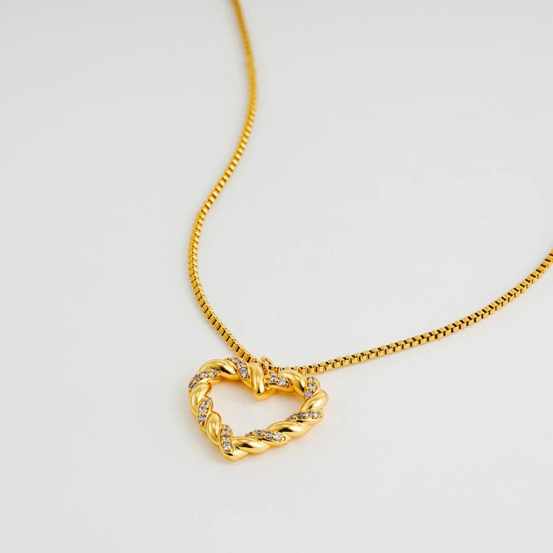 Braided Twist Heart Necklace