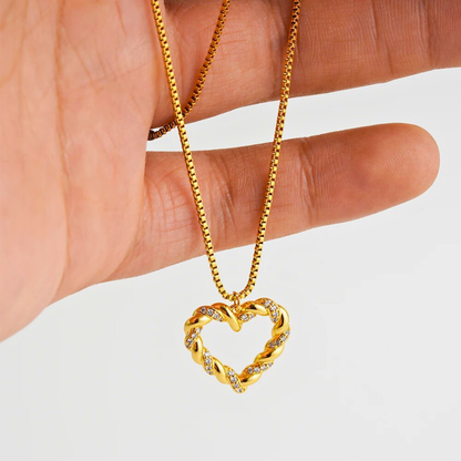 Braided Twist Heart Necklace