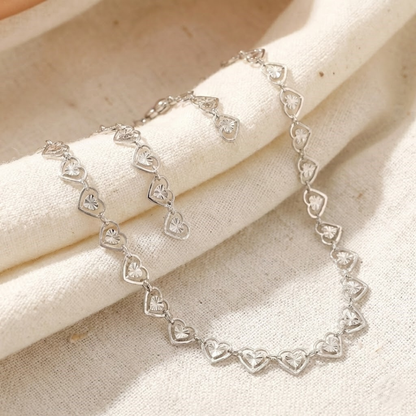 Flowered Hearts Necklace