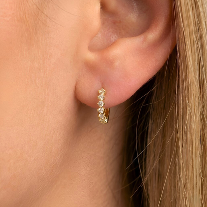 Hoop Earrings with 5 Zircons