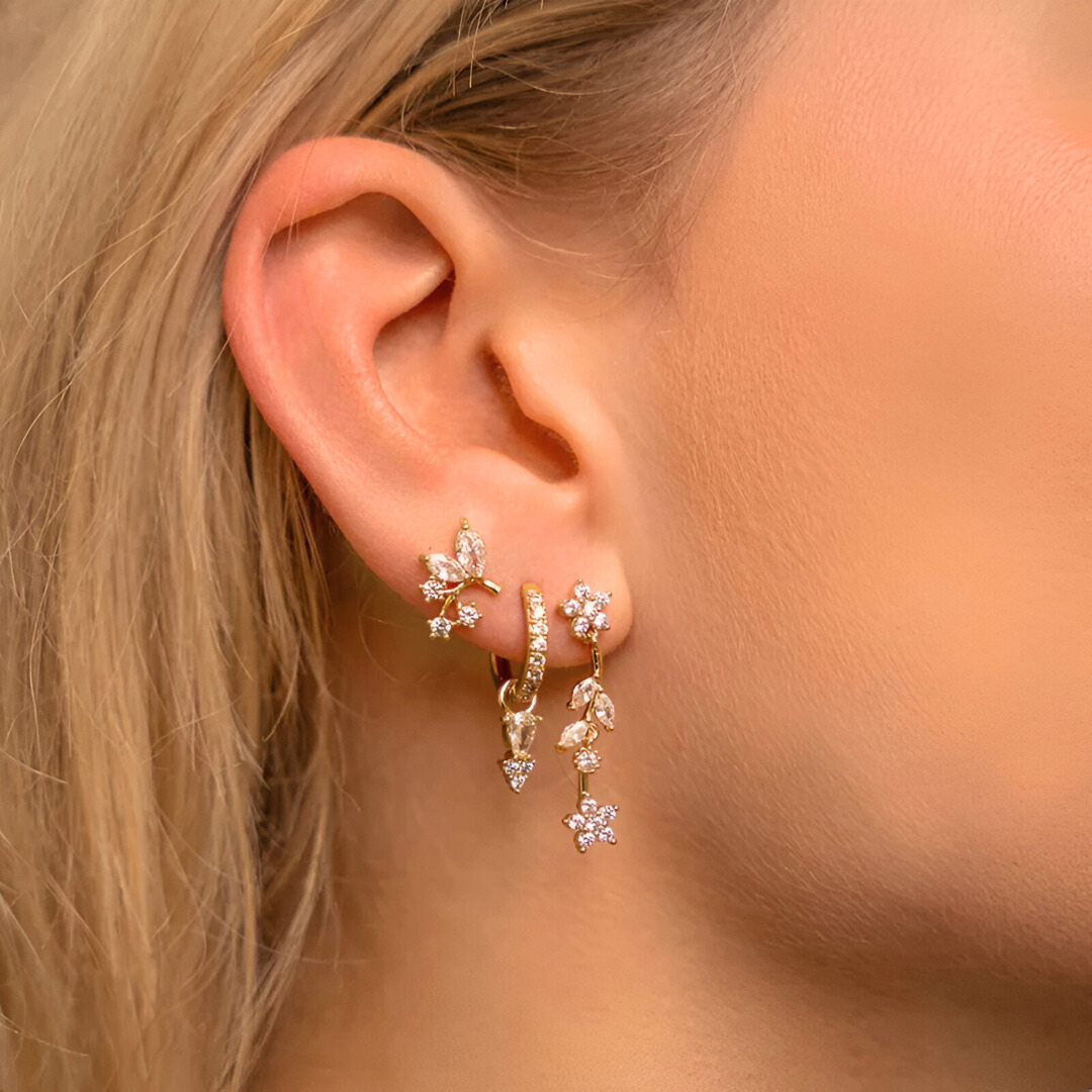 Huggie with Pavé Drop Pendant