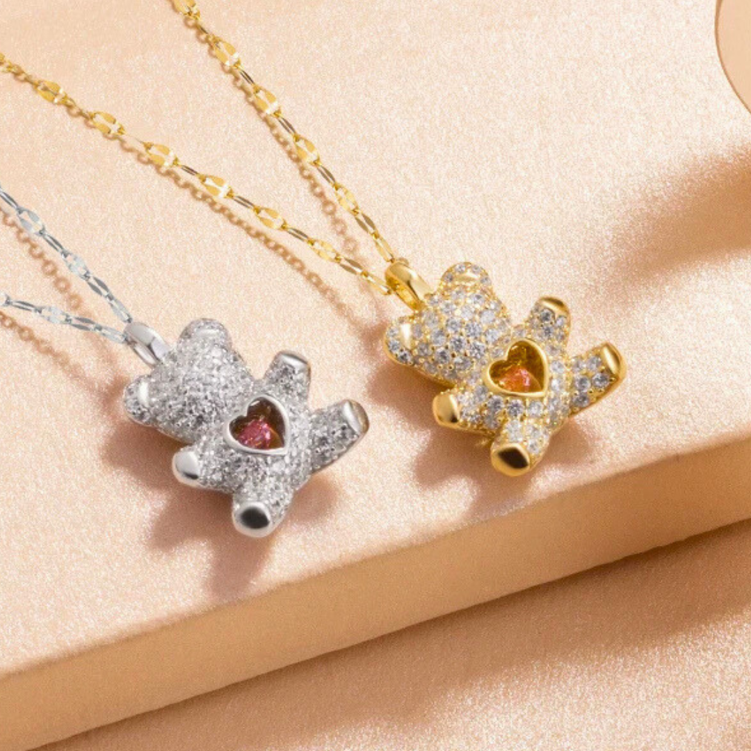 Heart Teddy Bear Necklace