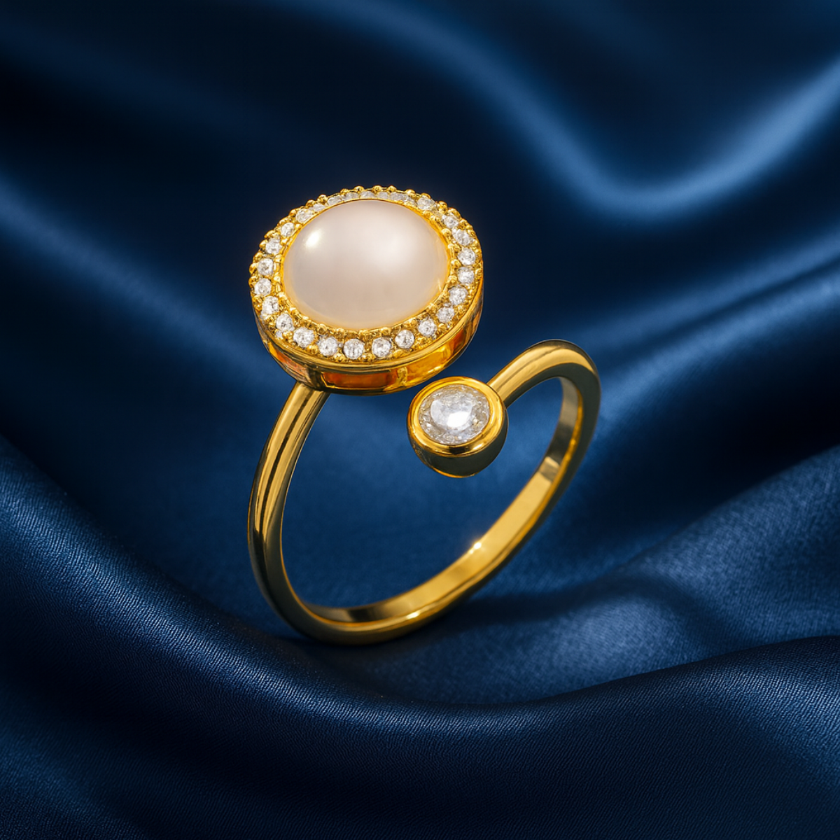 PEARL STONE SPINNER RING