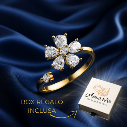 CRYSTAL FLOWER SPINNER RING