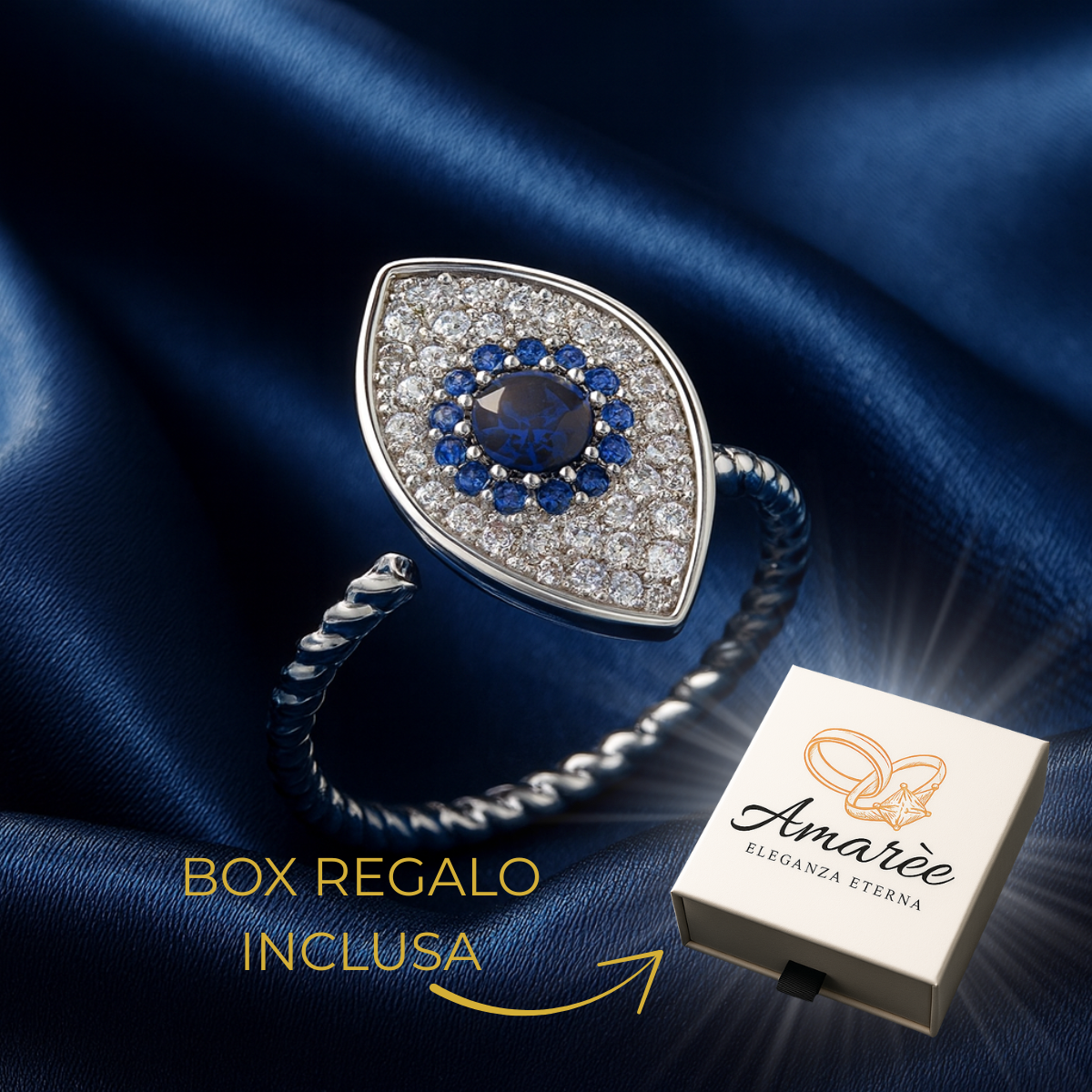 LUCKY EYE SPINNER RING