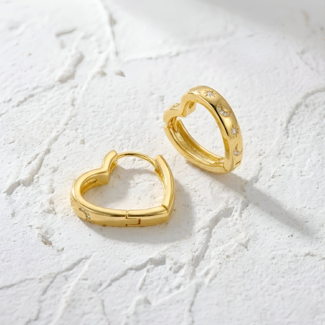 Huggie Heart with Stars and Moons